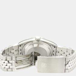 Pre Owned Rolex Silver 18K White Gold Stainless Steel Datejust 16234 Automatic Men's Wristwatch 35 mm