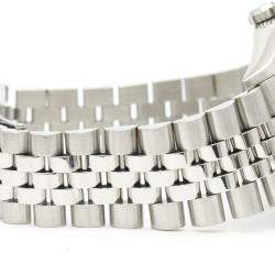 Pre Owned Rolex Silver 18K White Gold Stainless Steel Datejust 16234 Automatic Men's Wristwatch 35 mm