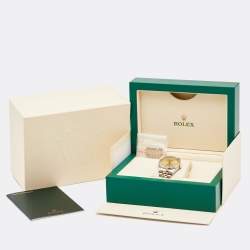 Pre Owned Rolex Champagne Diamond 18k Yellow Gold Stainless Steel Datejust 16233 Men's Wristwatch 36 mm