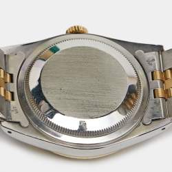 Pre Owned Rolex Champagne Diamond 18k Yellow Gold Stainless Steel Datejust 16233 Men's Wristwatch 36 mm