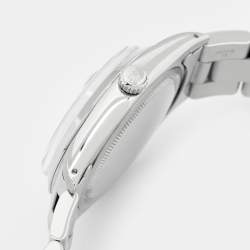 مملوكة مسبقًا Rolex Silver Stainless Steel Oyster Date Precision 6694 Men's Wristwatch 35 mm