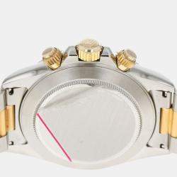 مملوكة مسبقًا Rolex Black 18K Yellow Gold And Stainless Steel Cosmograph Daytona 16523G Automatic Men's Wristwatch 40 mm