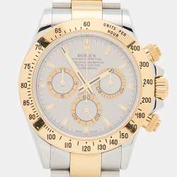 Pre Owned Rolex Slate 18K Yellow Gold Stainless Steel Cosmograph Daytona 116523 Men's Wristwatch 40 mm