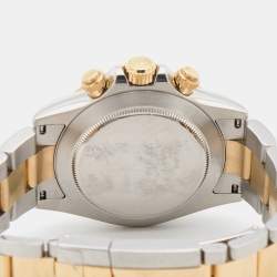 Pre Owned Rolex Slate 18K Yellow Gold Stainless Steel Cosmograph Daytona 116523 Men's Wristwatch 40 mm