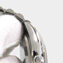 مملوكة مسبقًا Rolex Green Diamond 18k White Gold And Stainless Steel Datejust 126234 Automatic Men's Wristwatch 41 mm