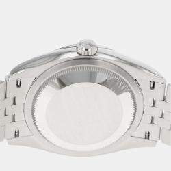 مملوكة مسبقًا Rolex Green Diamond 18k White Gold And Stainless Steel Datejust 126234 Automatic Men's Wristwatch 41 mm