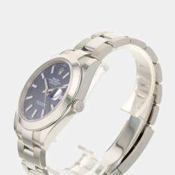 Pre Owned Rolex Blue Stainless Steel Datejust 126300 Automatic Men's Wristwatch 41 mm