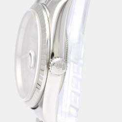 مملوكة مسبقًا Rolex Silver 18k White Gold And Stainless Steel Datejust 16220 Automatic Men's Wristwatch 36 mm