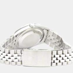 مملوكة مسبقًا Rolex Silver 18k White Gold And Stainless Steel Datejust 16220 Automatic Men's Wristwatch 36 mm