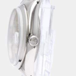 Rolex Silver Stainless Steel Oyster Perpetual Date 15200 Automatic Men's Wristwatch 34 mm