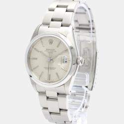 Rolex Silver Stainless Steel Oyster Perpetual Date 15200 Automatic Men's Wristwatch 34 mm