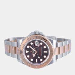 Rolex Brown 18k Rose Gold And Stainless Steel Yacht-Master 126621 Automatic Men's Wristwatch 40 mm