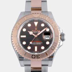 Rolex Brown 18k Rose Gold And Stainless Steel Yacht-Master 126621 Automatic Men's Wristwatch 40 mm