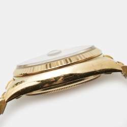 مملوكة مسبقًا Rolex Blue Vignette 18K Yellow Gold Diamond Vintage Oyster Perpetual Day-Date President 18038 Men's Wristwatch 36 mm