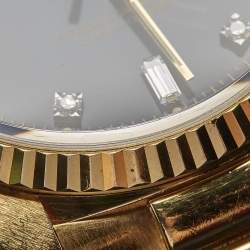 مملوكة مسبقًا Rolex Blue Vignette 18K Yellow Gold Diamond Vintage Oyster Perpetual Day-Date President 18038 Men's Wristwatch 36 mm