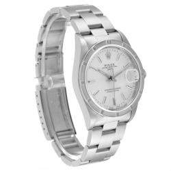 Rolex Silver Stainless Steel Oyster Perpetual Date 15210 Automatic Men's Wristwatch 34 mm