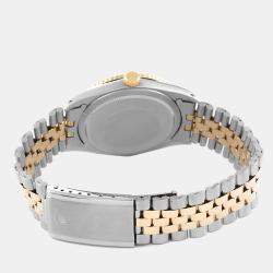 Pre Owned Rolex Datejust Turnograph 1625 Silver Dial 14K Yellow Gold Stainless Steel Men's Wristwatch 36 mm