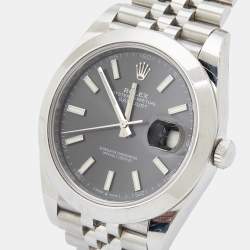 Pre Owned Rolex Grey Stainless Steel Datejust 126300 Men's Wristwatch 41 mm