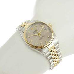Pre Owned Rolex Grey Yellow Gold Stainless Steel and Diamond Datejust 16013G Automatic Men's Wristwatch 36mm