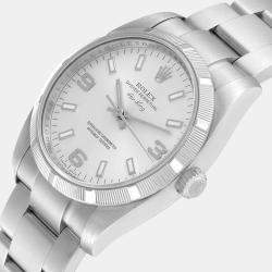 Rolex Silver Stainless Steel Air-King 114210 Men's Wristwatch 34 mm