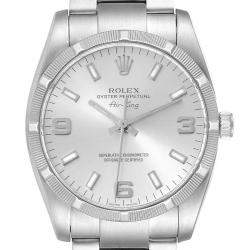 Rolex Silver Stainless Steel Air-King 114210 Men's Wristwatch 34 mm