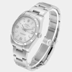 Rolex Silver Stainless Steel Air-King 114210 Men's Wristwatch 34 mm