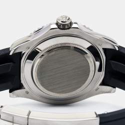 Pre Owned Rolex Black Ceramic 18K White Gold Rubber Yacht-Master 226659 Automatic Men's Wristwatch 42 mm