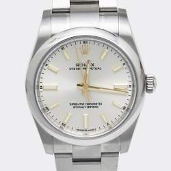 Pre Owned Rolex Silver Oystersteel Oyster Perpetual 124200-0001 Women's Wristwatch 34 mm