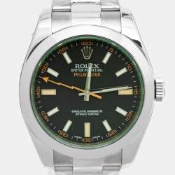Pre Owned Rolex Black Stainless Steel Milgauss M116400GV-0001 Men's Wristwatch 40 mm