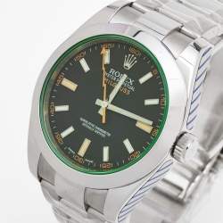 Pre Owned Rolex Black Stainless Steel Milgauss M116400GV-0001 Men's Wristwatch 40 mm