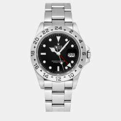 Rolex Black Stainless Steel Explorer II 16570 Men's Wristwatch 40 mm