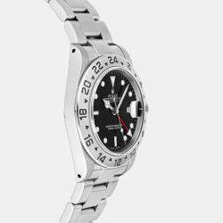 Rolex Black Stainless Steel Explorer II 16570 Men's Wristwatch 40 mm