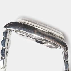 Pre Owned Rolex Silver 18k White Gold Stainless Steel Datejust 16234 Men's Wristwatch 36 mm 