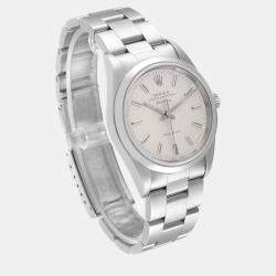 Pre Owned Rolex Air King Silver Dial Smooth Bezel Steel Men's Watch 14000 34 mm