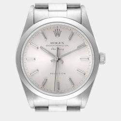 Pre Owned Rolex Air King Silver Dial Smooth Bezel Steel Men's Watch 14000 34 mm