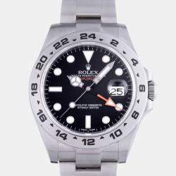 Rolex Black Stainless Steel Explorer II 216570 Automatic Men's Wristwatch 42 mm