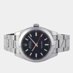 Rolex Black Stainless Steel Milgauss 116400 Automatic Men's Wristwatch 40 mm