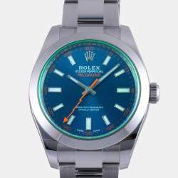 Rolex Blue Stainless Steel Milgauss 116400GV Automatic Men's Wristwatch 40 mm