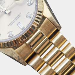 Pre Owned Rolex Champagne Diamond 18K Yellow Gold Day-Date President 18038 Men's Wristwatch 36 mm