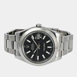 Rolex Black Stainless Steel Datejust II 116300 Automatic Men's Wristwatch 41 mm