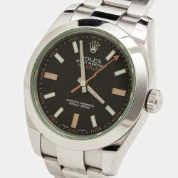 Pre Owned Rolex Black Oystersteel Milgauss M116400GV-0001 Men's Wristwatch 40 mm