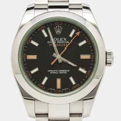 Pre Owned Rolex Black Oystersteel Milgauss M116400GV-0001 Men's Wristwatch 40 mm
