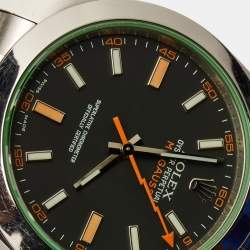 Pre Owned Rolex Black Oystersteel Milgauss M116400GV-0001 Men's Wristwatch 40 mm