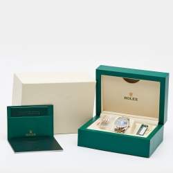 Pre Owned Rolex Blue Vignette 18K Yellow Gold Stainless Steel Diamond Datejust 116233 Men's Wristwatch 36 mm