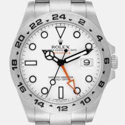 Rolex Explorer II White Dial Orange Hand Steel Men's Watch 216570 42 mm