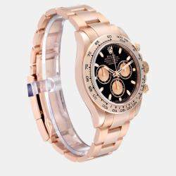 Rolex Daytona Black Dial Rose Gold Mens Watch 116505 40 mm