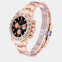 Rolex Daytona Black Dial Rose Gold Mens Watch 116505 40 mm