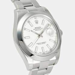 Rolex White Stainless Steel Datejust Ii 116300 Men's Watch 41MM