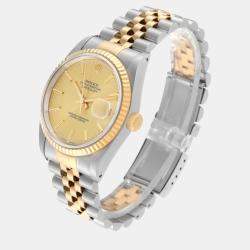 Rolex Datejust Steel Yellow Gold Champagne Dial Men's Watch 36 mm