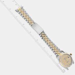 Rolex Datejust Steel Yellow Gold Champagne Linen Dial Men's Watch 36 mm